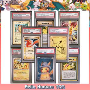 PKM 피카츄 시리즈 세트 PTCG 홀로 포일 카드 일러스트레이터 레플리카 PSA 10 장난감 취미 수집품 게임 컬렉션 애니메이션 카드