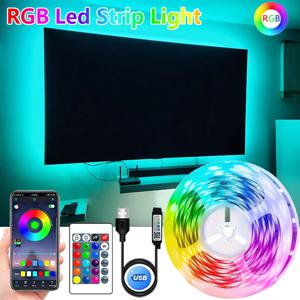 RGB LED 스트립 조명 1-30M 5V USB 블루투스 LED 라이트 SMD 5050 유연한 램프 앱 제어 색상 변경 TV LED 백라이트 룸 데코