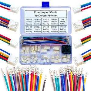 SPH 2.0 암 커넥터 및 22AWG 케이블, SPH-2.0 듀얼 로우 2 * 2/3/4/5/6/7/8/9/10핀 하우징 (YO-SPH2.0)
