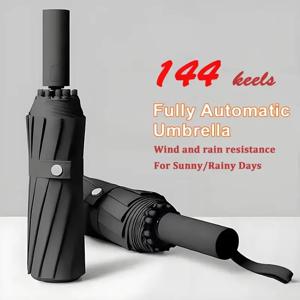샤오미 144 본 폴딩 우산 완전 자동 더블 본 SPF 50 UV 차단 방수 강풍 저항 우산