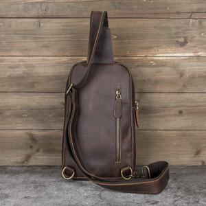 마테스 신상 남성 가죽 체스트 백 빈티지 스타일 사선 숄더 미니 백팩 크로스바디 백 하드 쉘 지퍼 클로저