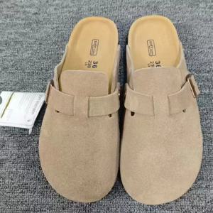 여성과 남성을 위한 가죽 샌들 패션 여름 편안한 야외 샌들 신발 비치 미끄럼 방지 샌들 슬립온 올 시즌