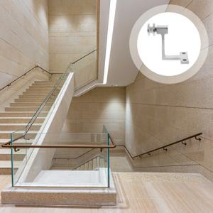 1개 유리 난간 브래킷 스테인리스 스틸 핸드레일 지지대 실내외 계단 벽면 장착 모던 직선 레일 고정