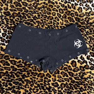 블랙 캐주얼 패션 윌로우 네일 프린트 Y2K 섹시 슬림핏 다용도 로우 웨이스트 고딕 힙합 스트리트 남녀 공용 패션 이모