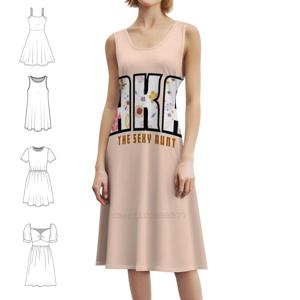 아카 더 섹시 아줌마 보헤미안 슬리브리스 드레스 멀티 프린트 비치 바캉스 파티 드레스 아카는 섹시 아줌마라는 또 다른 이름으로도 불리는 섹시한 여성