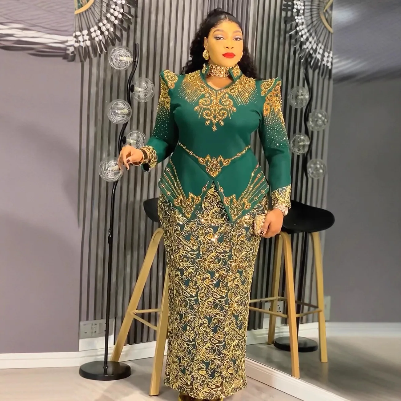 플러스 사이즈 여성용 이브닝 드레스, 아프리카 럭셔리 가운, 우아한 무슬림 웨딩 파티 롱 드레스, 앙카라 여성 의류