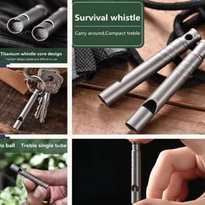 야외용 티타늄 합금 비상 호루라기 생존 안전 미니 호루라기 EDC 호루라기 목걸이 하이킹 캠핑 여행 탐험 생존