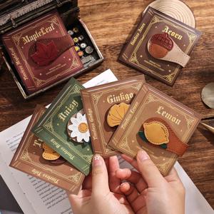 가죽 로프 태슬이 달린 가죽 책갈피 1개, 손으로 꿰맨 식물과 과일 무늬 페이지 마커, 책 애호가를 위한 독서 도구