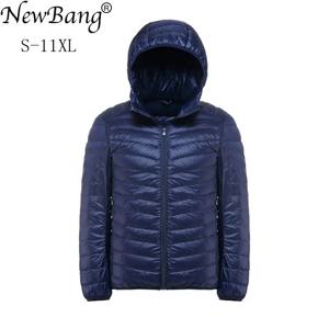 NewBang 11XL 10XL 큰 사이즈 다운 코트 남성 울트라 라이트 다운 재킷 남성 윈드 브레이커 깃털 Lightweigt 후드 겨울 파카