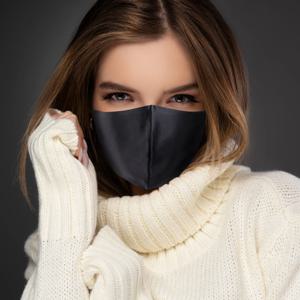 100% 퓨어 뽕나무 실크 페이스 마스크, 필터 포켓, 조절 가능한 귀 스트랩, 프린트 단색, 블랙, 그레이, 네이비, 핑크, 내추럴