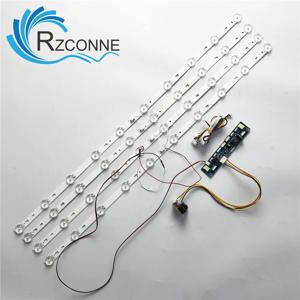 알루미늄 LED 백라이트 10 램프 렌즈 키트, 32 인치 TV 모니터 업데이트 CCFL 12V 입력용 알루미늄 보드 광학 필터, 4 개, 615mm