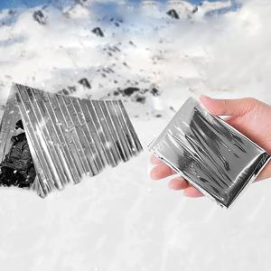 야외 캠핑 하이킹 생존 장비에 대한 비상 접이식 열 담요, 방수 방풍 양산 구조 쉼터