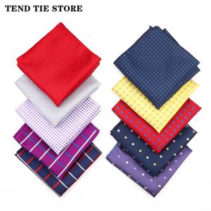 남성용 폴리에스터 손수건, 클래식 심플 포멀, 블루, 레드, 스퀘어 스카프, 비즈니스 웨딩 수트 액세서리, 22cm 패션 신상