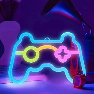 1PC USB LED 게임 콘솔 네온 불빛, 게임 컨트롤러 야간 조명, 게임 룸, 파티 및 벽 장식에 적합