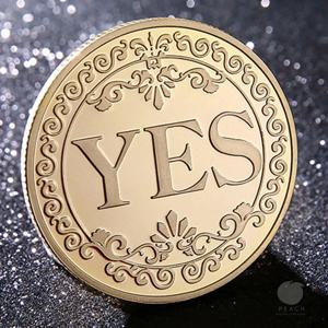 1PC 청동 예 또는 아니요 기념 동전 기념품 비 통화 게임 소품 결정 동전 컬렉션 장식 공예품