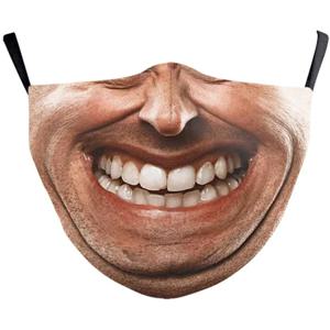 재미있는 프린트 코튼 혼방 얼굴 표정, 세척 가능한 마스카라, 얼굴 방패 마스크, 성인 얼굴 마스크, 할로윈 입 마스크