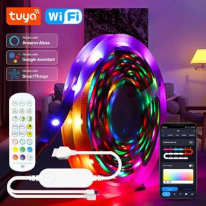 1-30M/100FT USB LED 스트립 조명 Tuya APP 제어 색상 변경 5050 RGB TV 백라이트 룸 장식용 유연한 램프 테이프