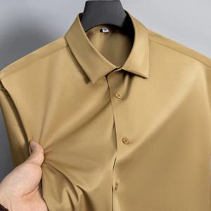 S-6XL 흰색 셔츠 남성 봄, 가을 비즈니스 드레스 비철 한국어 맞는 주름 방지 솔리드 컬러 셔츠