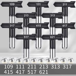 10피스 양면 에어리스 페인트 분무기 팁 세트, 스테인리스 스틸 마감 금속