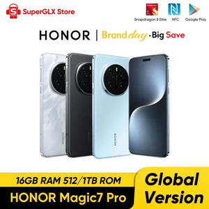 【재고 있음】글로벌 버전 HONOR Magic7 Pro 5G 스마트폰 매직 7 프로 스냅드래곤 8 엘리트 120Hz OLED 스크린 100W 고속 충전