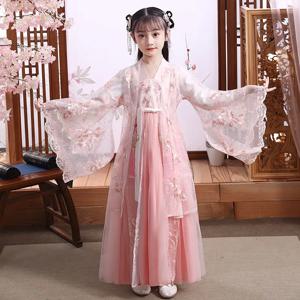 소녀 현대 Hanfu 중국 스타일 드레스 할로윈 요정 어린이 옷 Vestidos 전통 코스프레 어린이 의상 소녀 드레스