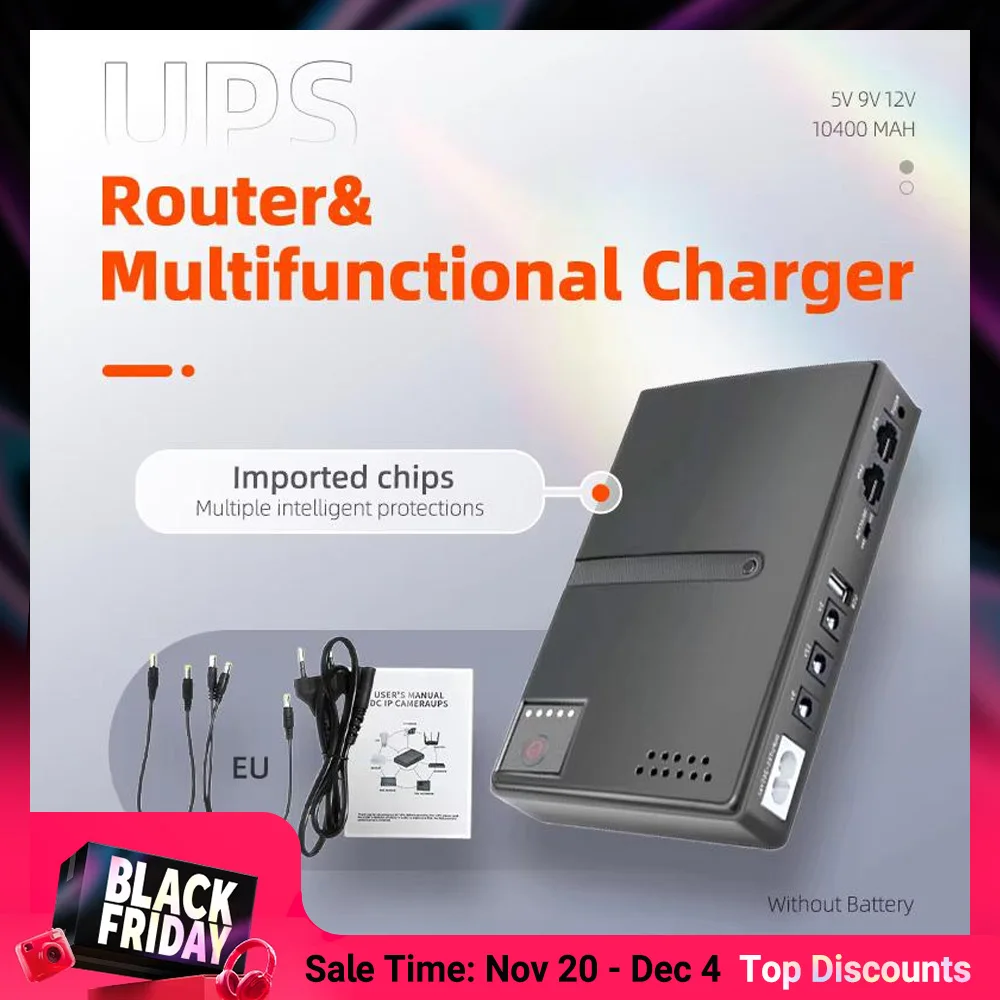 AC220 - 265V 18W UPS 무정전 DC 전원 공급 장치 DC1018L 5V 9V 12V 라우터 광케이블 모니터 백업 충전기 휴대폰