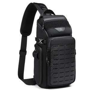 오주코 남성용 캐주얼 대용량 크로스백 다기능 야외 여행 출장용 가슴 가방 부드러운 폴리에스터 안감