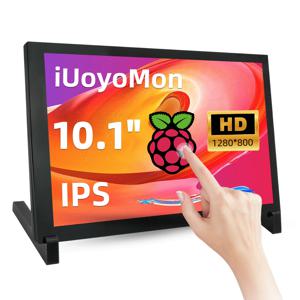 10.1 인치 IPS LCD 터치 스크린, 1280x800 HDMI 디스플레이, 케이스 거치대 모니터 포함, 라즈베리 파이 5 4B 3B 용