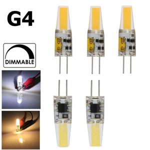 미니 G4 LED 실리콘 램프, 6W 전구, 밝기 조절 램프, DC12V 가정용 COB 전구, 쿨 화이트 6000K 샹들리에 스포트라이트 봄빌라