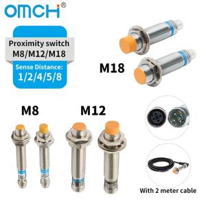 OMCH 유도형 근접 스위치 센서 LJ8 LJ12 LJ18 삽입 근접 센서 감지 거리 1/2 2/4 5/8 Mm NPN PNP NO NC