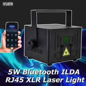 새로운 5W 블루투스 APP ILDA 제어 애니메이션 빔 스캐너 무대 RGB 레이저 광 프로젝터 DJ 디스코 바 클럽 파티 크리스마스 쇼 램프