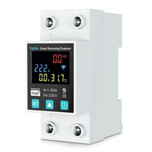 Zigbee TUYA 스마트 라이프 2P/63A 회로 차단기 누전 저전압 보호 보호기 릴레이 에너지 미터