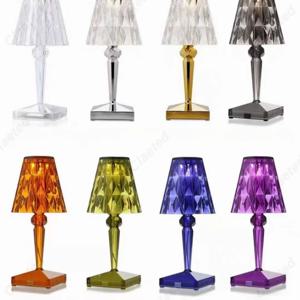 LED 아크릴 다이아몬드 크리스탈 장식 책상 램프, USB 충전, 홈 침실 스터디 바, 휴대용 터치 야간 조명
