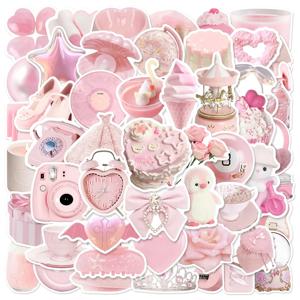 10/30/50pcs 핑크 소녀 만화 스티커 Ins 스타일 귀여운 데칼 장식 낙서 장난감 DIY 노트북 전화 가방 자전거 냉장고