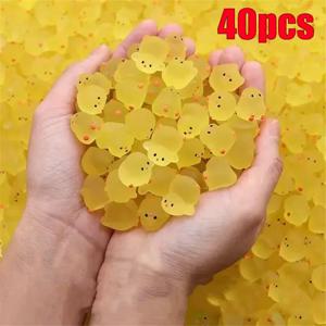 5-40PCS 미니 형광 치킨 이끼 장난감 Microlandscape 소형 병아리 인형 요정 정원 액세서리 홈 장식 공예품