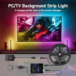 몰입형 LED 스트립 TV PC 배경 조명 RGBIC 드림 컬러 컴퓨터 화면 모니터 색상 동기화 스마트 제어 주변 램프