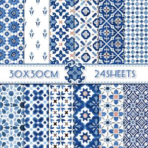 24pcs 30*30cm 만다라 스크랩북 공예 종이 DIY 공예 아트 배경 종이 Scrapbooking 종이 접기 카드 사진 앨범 장식 만들기