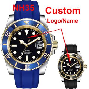 Corgeut 패션 일본 24 보석 NH35 40mm 요트 시계 스틸 자동 남자 시계 두 톤 골드 Ceremic 베젤 고무 밴드