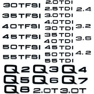 ABS 숫자 문자 Q2 Q3 Q4 Q5 Q6 Q7 Q8 30 35 40 45 50 55 TDI TFSI 2.0T 엠블럼 자동차 펜더 트렁크 후면 로고 스티커
