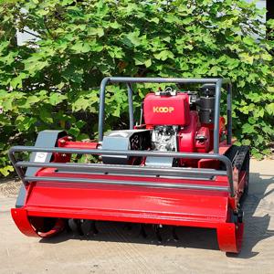 맞춤형 800mm 1000mm 1200mm 전지형 농업용 고무 원격 제어 로봇 플레일 잔디 깎는 기계