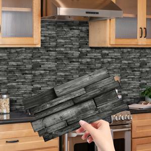 KUUJOJO 주방, 욕실, 거실, 식당 등을 위한 자체 접착 인조 대리석 타일 장식 벽 스티커.