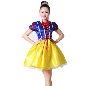 백설 공주 드레스 여성 성인 공연 의상 여왕과 일곱 난장이 연극 의상 중국 전통 민족 무대 의상