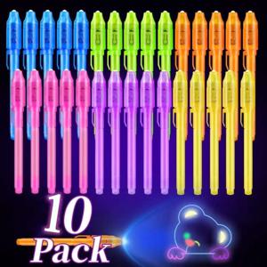 10개입 보이지 않는 잉크 펜 마법 펜, UV 라이트로 사라지는 잉크 펜, 어린이 파티 선물, 교실 상품, 비밀 메시지