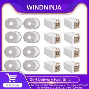 샤오미 X20 Plus /X20 Max /X10+, 미지아 M30S/M40 드리미 L10 Ultra /L20 Ultra /L30 Ultra 용 먼지봉투 걸레 패드