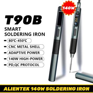 ALIENTEK T90B 전기 납땜 인두 140W 조정 가능한 디지털 디스플레이 자동 수면 BGA 정밀 납땜 인두 수리 도구