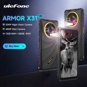 Ulefone Armor X31 4G 견고한 휴대전화 안드로이드 14 스마트폰 6.56” 12GB RAM 128GB ROM 48MP NFC 야간 카메라 IR 블래스터 글로벌 버전