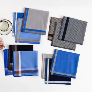 남성용 순면 손수건, 구식 얇은 흡수성 및 땀 닦는 격자 무늬 손수건, 외출용 사각 스카프, 결혼식 시즌 신랑 기념품