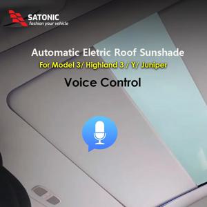 테슬라 모델 3 Y 하이랜드 3 Y 주니퍼용 새톤닉 신형 디지털 자동 전동 선쉐이드 (앰비언트 LED 조명 포함, 음성 제어 기능 탑재)
