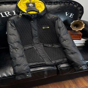 패셔너블한 도시 남성용 다운 재킷 후드 패치워크 몬스터 아이즈 밀 줄기 경량 럭셔리 트렌디 아우터웨어 코트