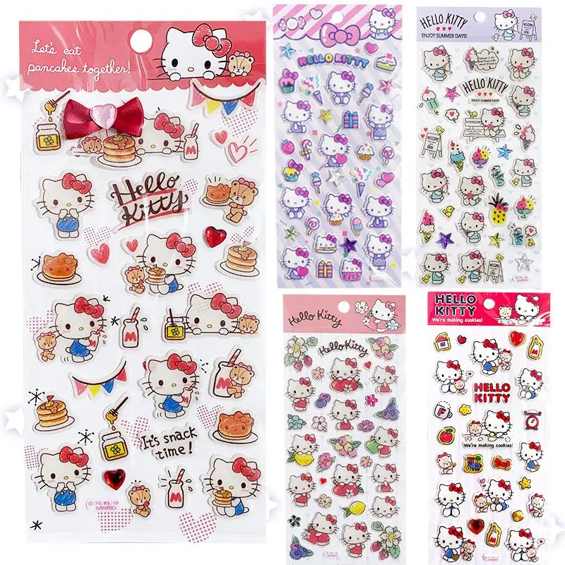 귀여운 산리오 헬로키티 스티커 만화 캐릭터 데스크탑 핸드 어카운트 DIY 재료 스티커 친구 선물 창의적인 주변기기